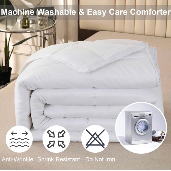 Oversized King Plus Comforter, 128x120 Extra Large King Size Quilts - White - Picture 3 of 5